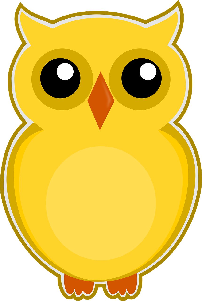 Owl Yellow Bird Cute Animal Transparent Image - การ์ตูน สี เหลือง น่า รัก (860x1280)