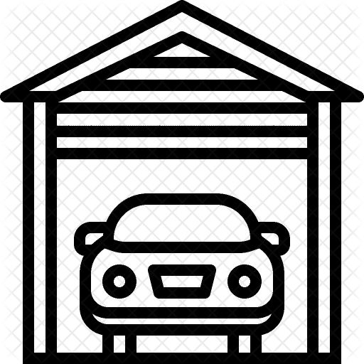 Garage Icon - Garage Clipart Black And White (512x512)