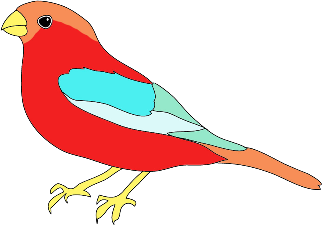 Bullfinch In Fantasy Colors - Drawing (1181x1084)