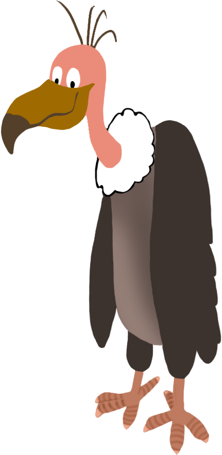 Funny Clip Art Vulture - Cartoon Vulture Transparent Background Eating (600x956)