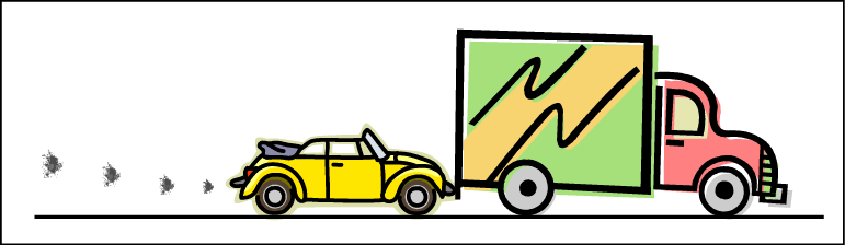 While The Car, Still Pushing The Truck, Is Speeding - Subcompact Car (771x224)