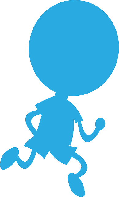 Jogging, Man, Blue, People, Person, Run, Sport, Cartoon - Jogging Running Woman Cartoon Png (388x640)