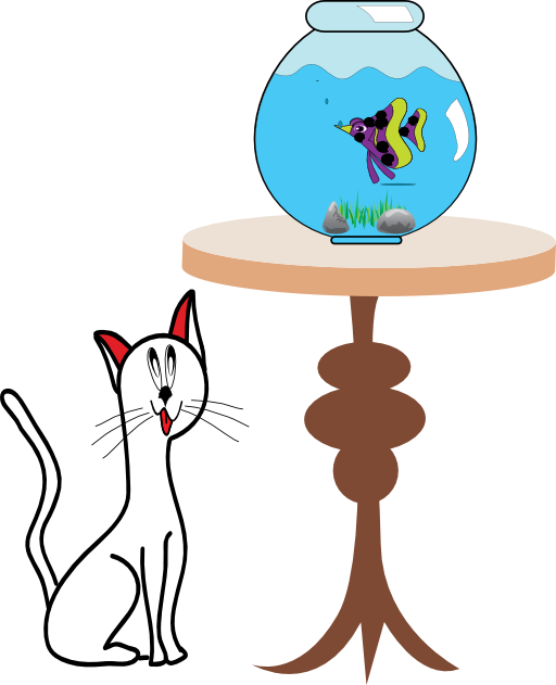 White Cat And Fish Clipart - Birthday-woman In Pink Skirt And Leopard Print And (512x631)