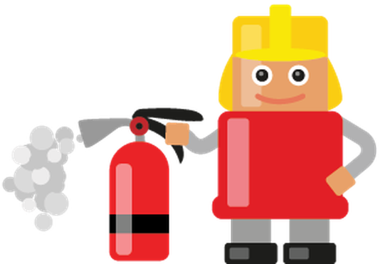 Fireman With Various Objects And Situations - Firefighter (569x399)