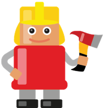 Fireman With Various Objects And Situations - Firefighter (369x399)