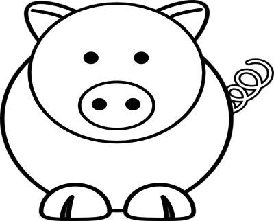 Cartoon Coloring Thumbnail Size Cartoon Sheep Pig Clip - Easy Coloring Pages Of Animals (400x322)