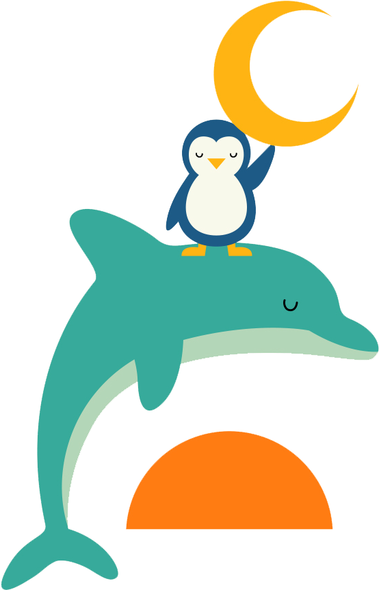 Painting Drawing Poster Illustrator Illustration - Dolphin And Penguin (983x983)