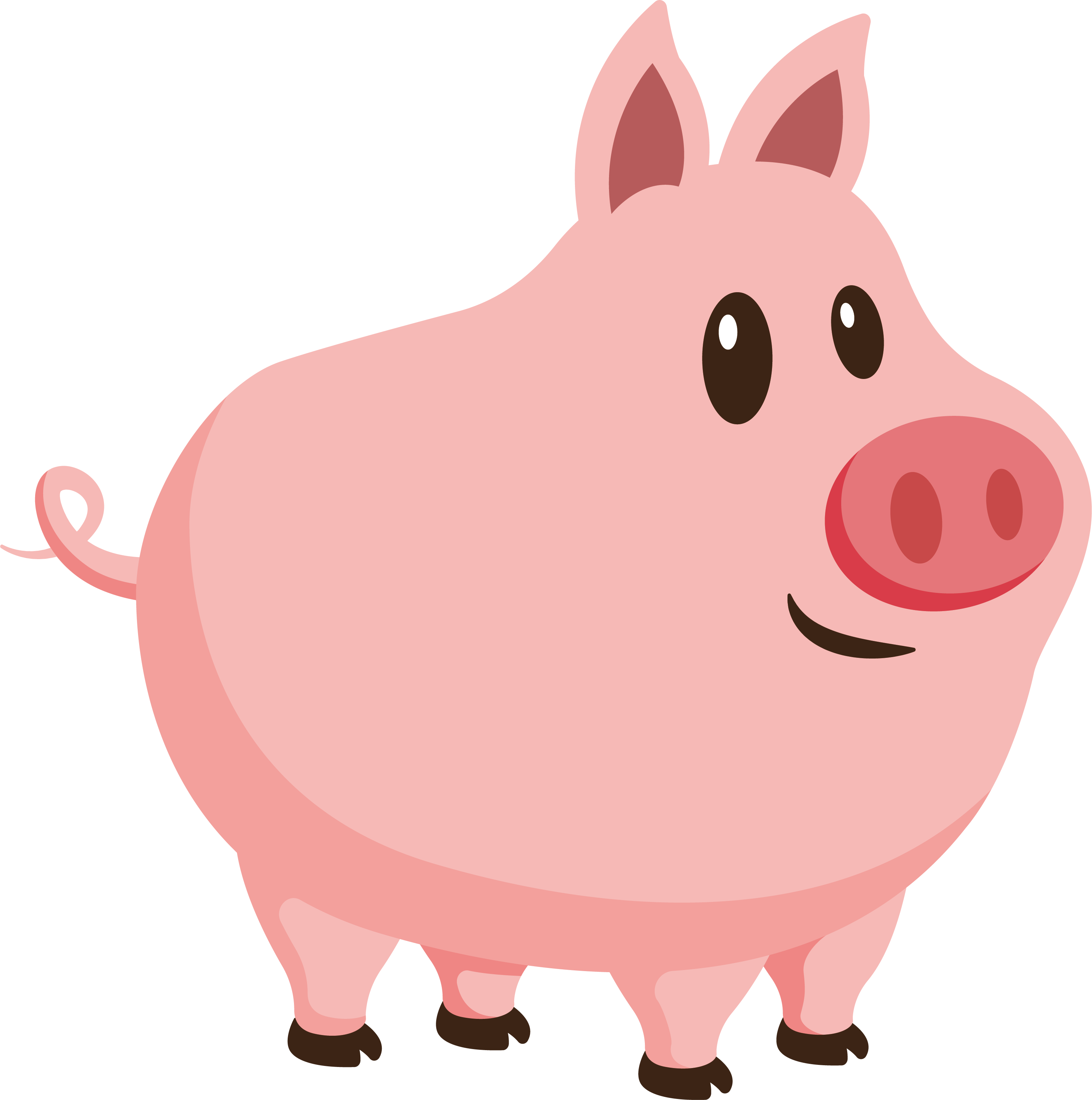 Pig Clip Art - Pink Pig Png (3109x3132)