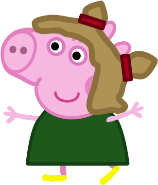 Elly Pig - Mummy Pig And Daddy Pig Kiss (392x400)