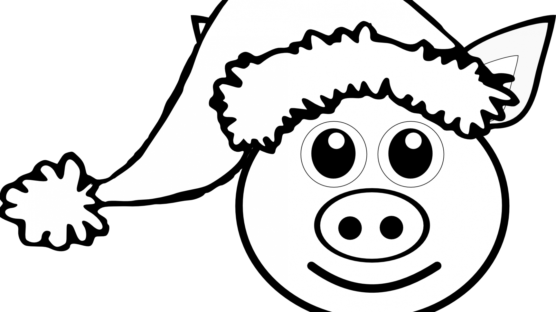 Beautiful Design Pig Coloring Page Pages Free Printable - Penguin Santa Yard Sign (1920x1080)