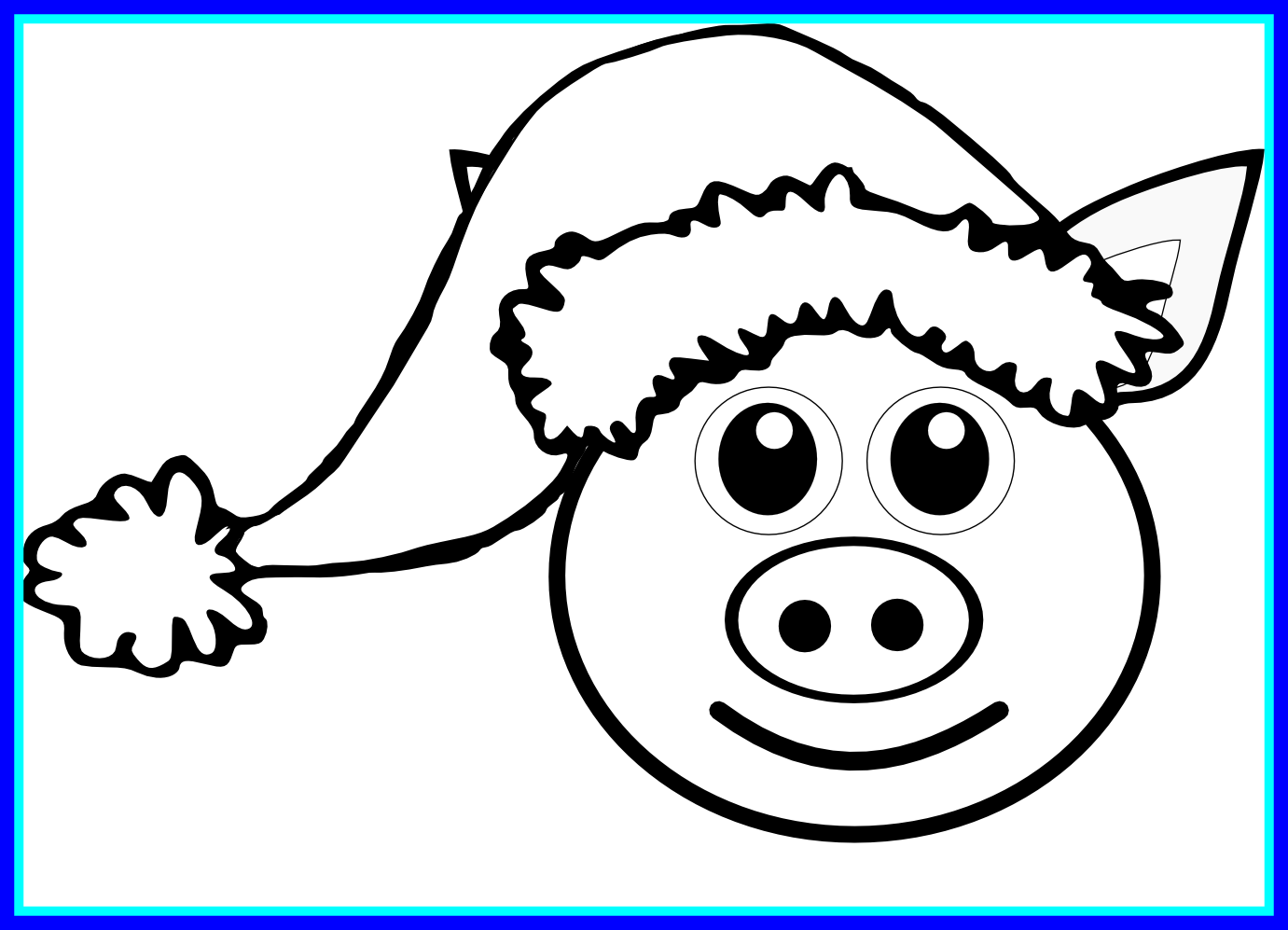 Unbelievable Pig Face Coloring Pages For Kids Picture - Christmas Drawings Clipart (1381x997)