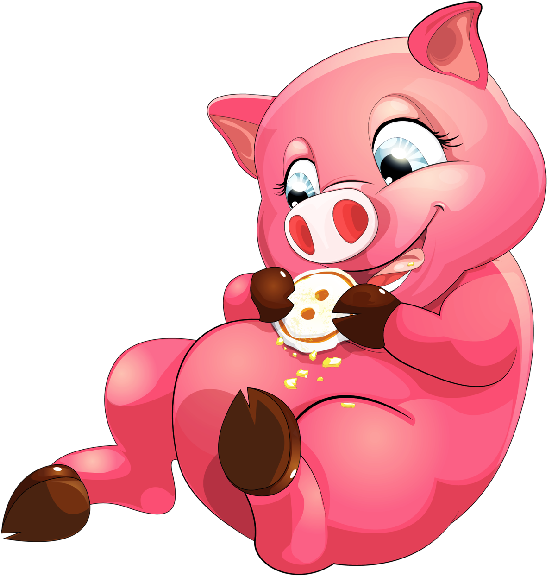Cute Funny Cartoon Pigs Animal Clip Art Images - Domestic Pig (600x600)
