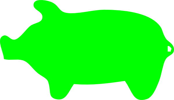 Green Pig Clip Art (600x348)