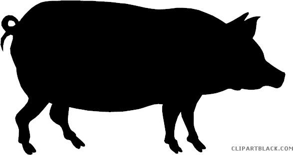 Pig Silhouette Animal Free Black White Clipart Images - Prrs Virus (620x310)