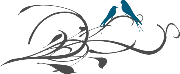 Love Birds On A Branch Clip Art - Love Bird Silhouette Branch (600x249)