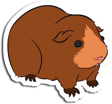Drawn Guinea Pig Cartoon - Guinea Pig Brown Cartoon (400x386)