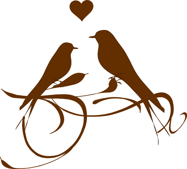 Love Bird On Branch Clip Art Download - Clip Art Love Birds (600x542)
