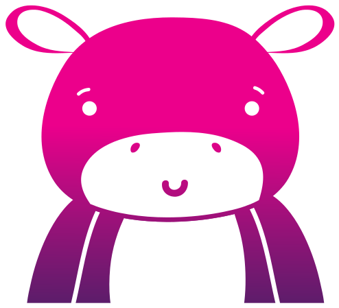 Color Silhouette Adorable And Happy Hippopotamus Wild - Hippopotamus (550x550)