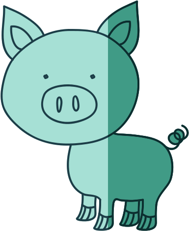 Silhouette Of Pig - Drawing (550x550)