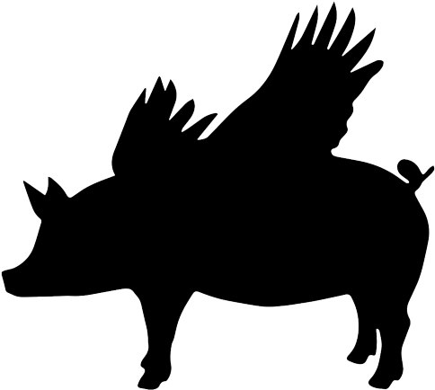 Silhouette Pig Clipart Black And White (512x512)