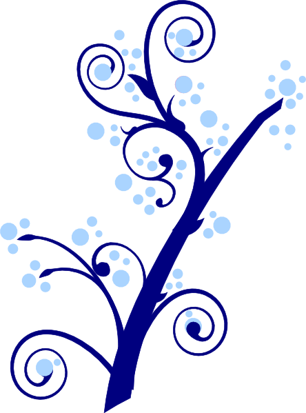 Blue Tree Branch Clip Art - Birthday Card With A Pink On Pink Floral Design/custom (444x599)