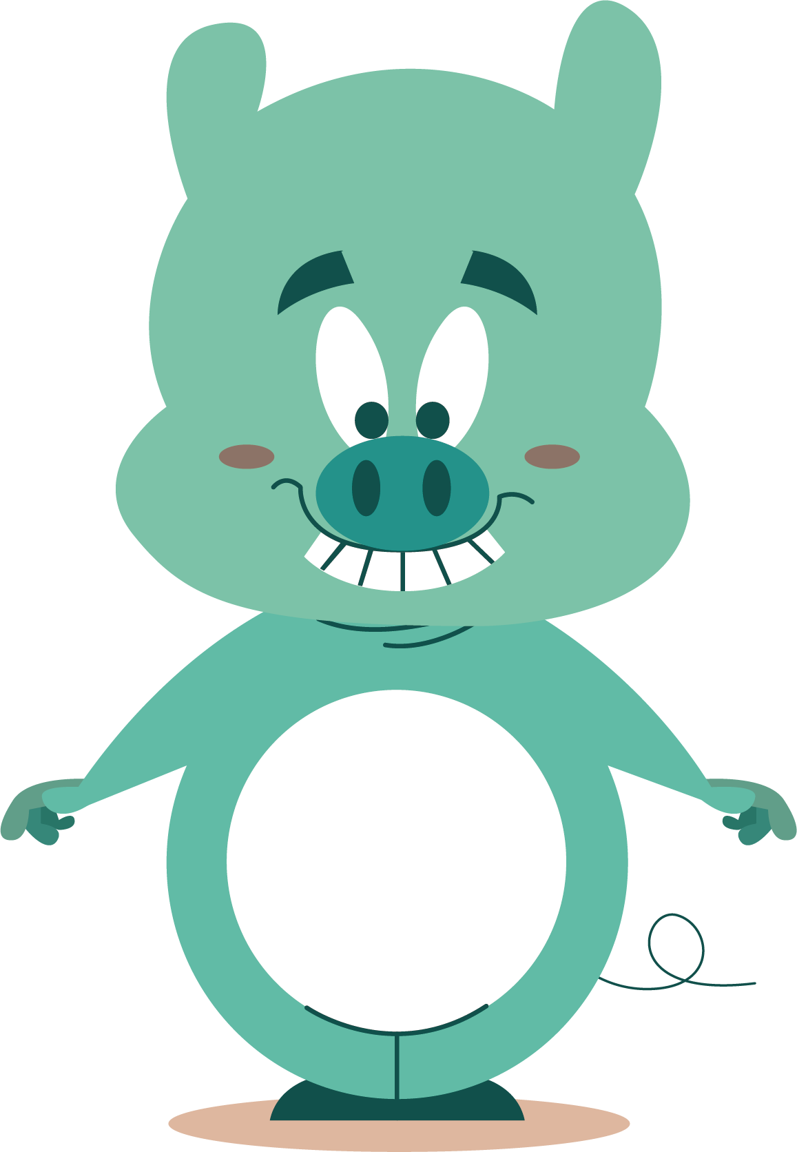 Domestic Pig Cartoon Clip Art - Lovely Cartoon Animal Print Case Cover For Samsung (1157x1672)