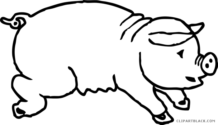 Pig Outline Animal Free Black White Clipart Images - Pig Black And White (700x403)