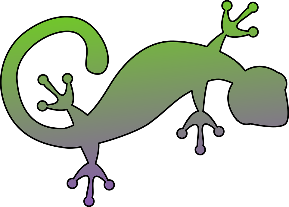 Salamander Clipart Green Lizard - Gecko Clip Art (960x686)