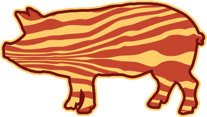 Bacon Pig Outline Bbq Barbecue Paleo Meat Candy Breakfast - Animal Figure (771x730)