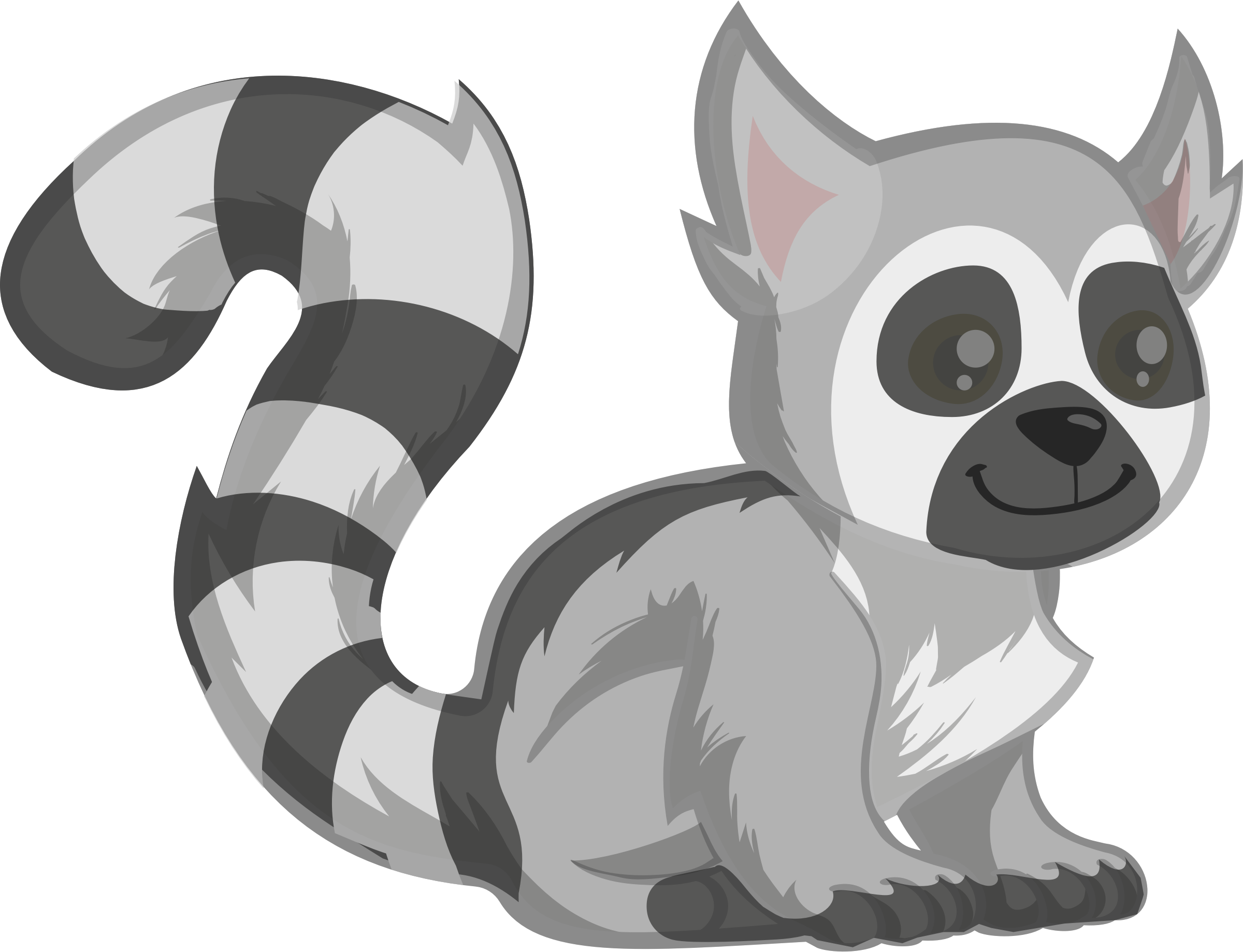 Lemur Clipart Ringtail - Lemur Clipart (2400x1838)