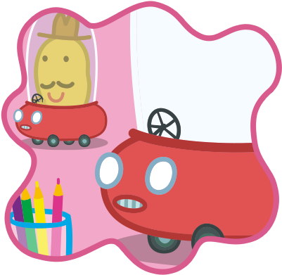 Peppa Pig Drawing - Mr Potato Peppa Pig Car (400x400)