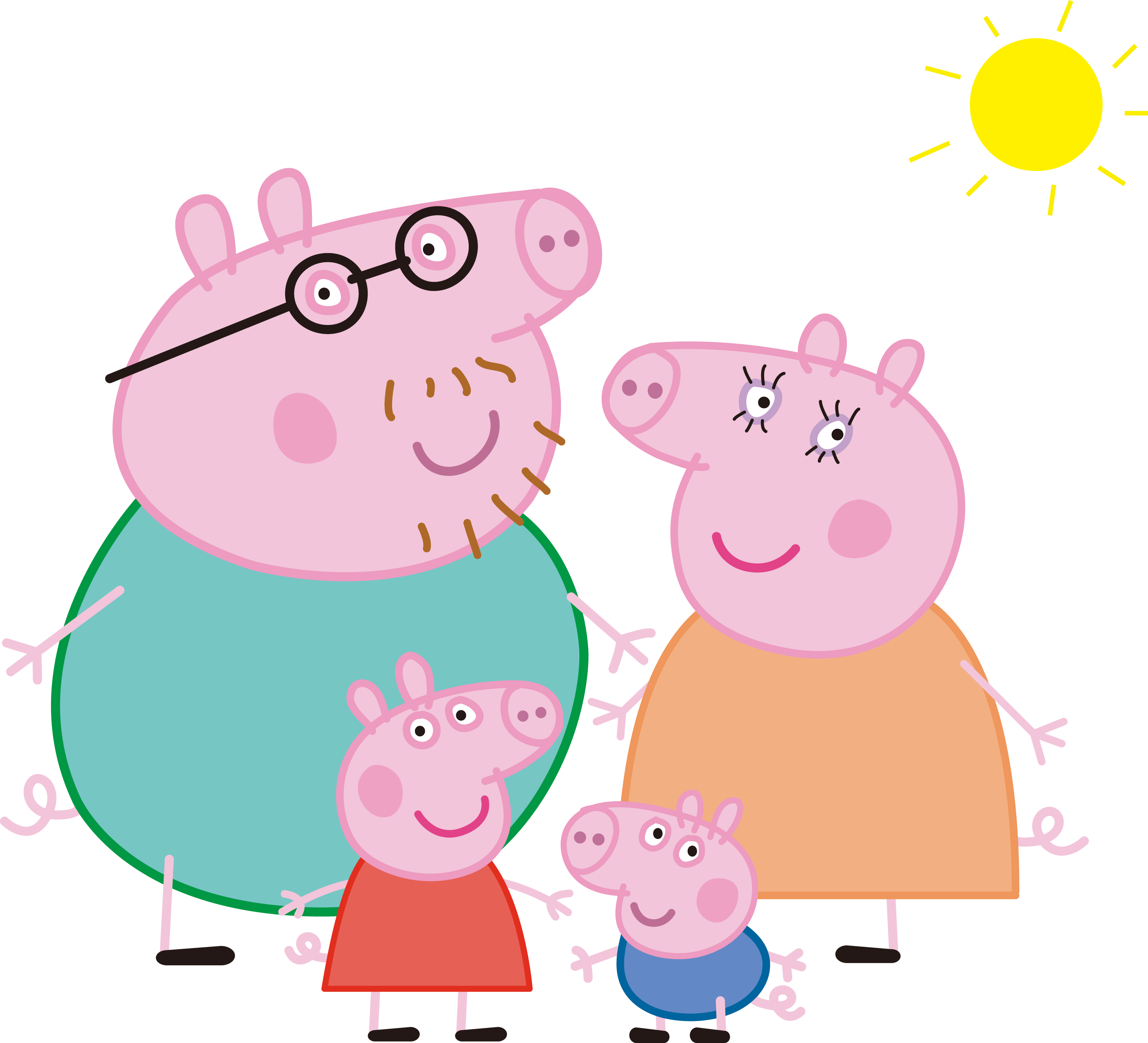 Daddy Pig Mummy Pig Domestic Pig Television Show Family - Peppa Pig Wall Decal (3135x2847)