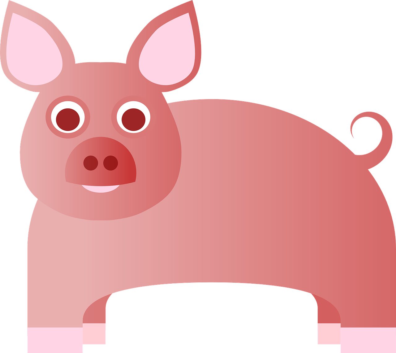 Pink Pig Cliparts - Pig Ears Clip Art (1280x1140)