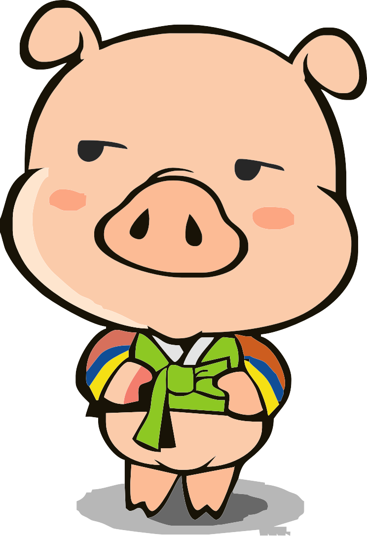 Domestic Pig Cartoon Illustration - Domestic Pig Cartoon Illustration (744x1087)