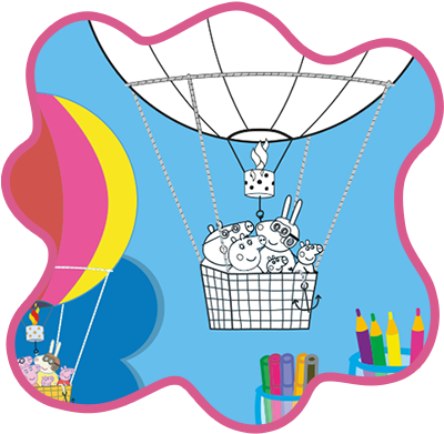 Peppa Pig Colouring In - Peppa Pig (400x400)