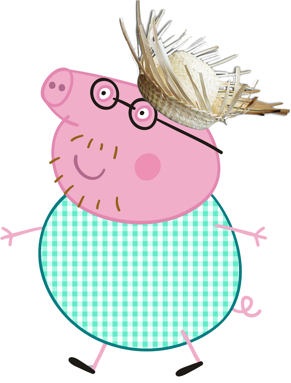 George Pig, Pigs, Peppa Pig, Digital Invitations, Shower - Imagem Papai Pig (1353x1600)