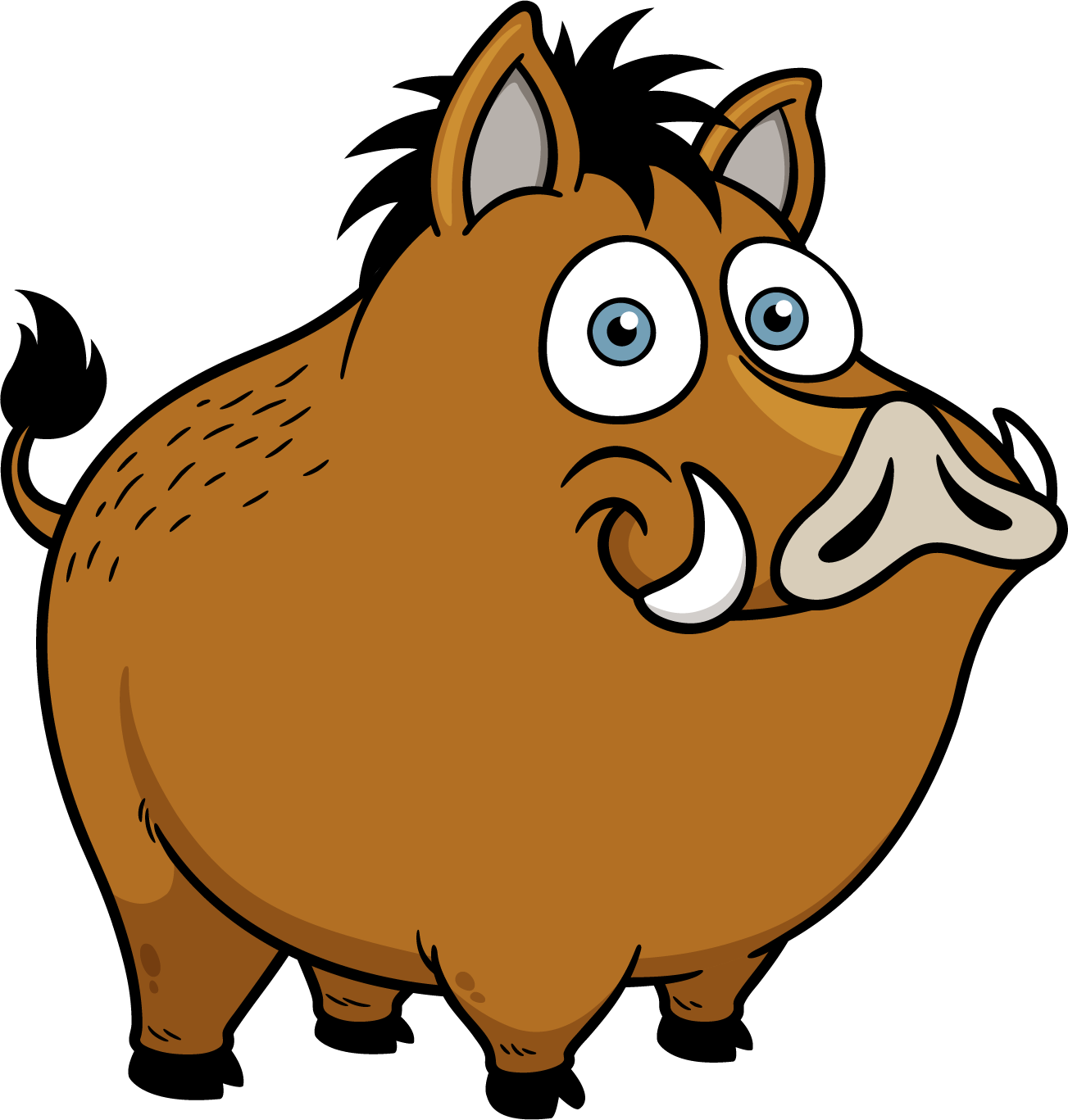 Pig Cartoon Illustration - Cartoon Wild Pig Png (1303x1367)