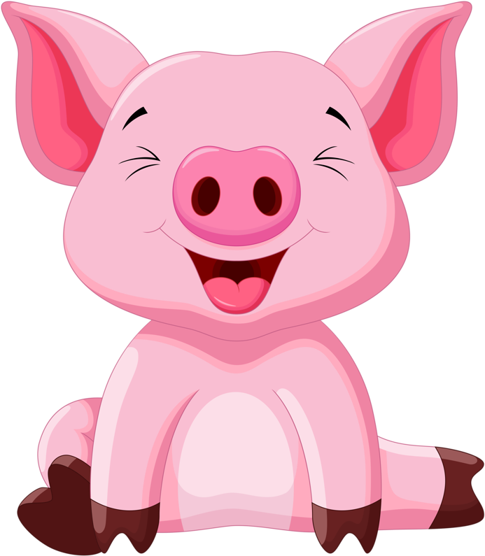 Domestic Pig Cartoon Clip Art - Domestic Pig Cartoon Clip Art (700x800)