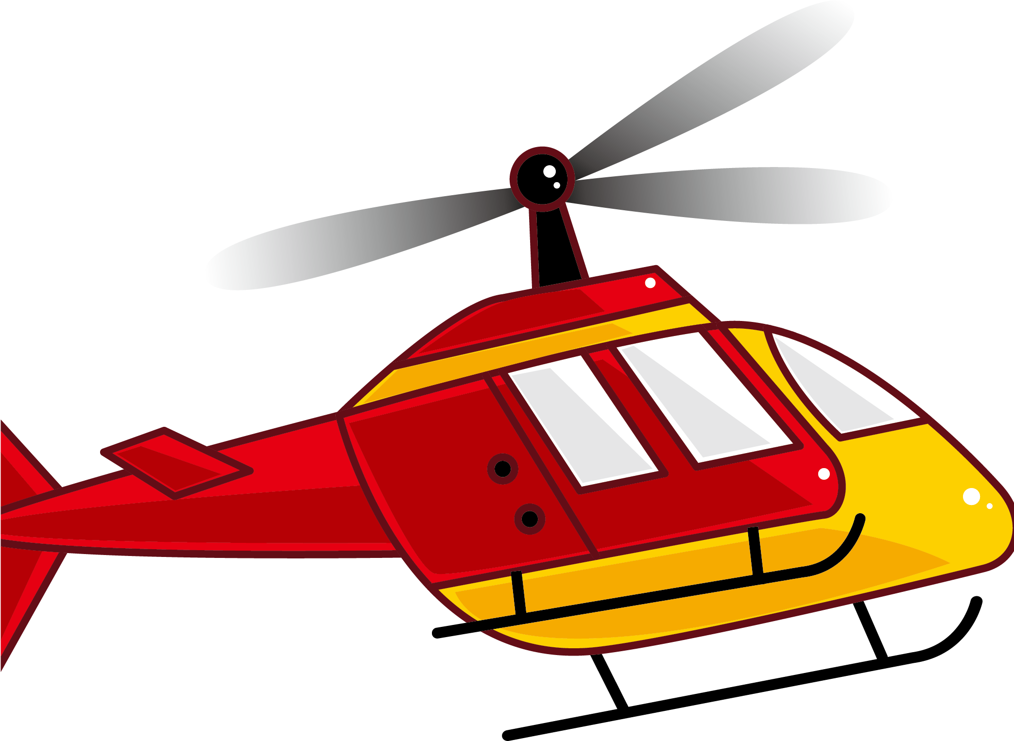 Helicopter Rotor Airplane Clip Art - Helicopter Cartoon Transparent (2144x2144)