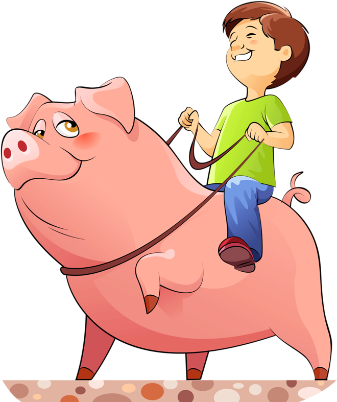 Domestic Pig Cartoon Royalty Free Illustration - Domestic Pig Cartoon Royalty Free Illustration (800x800)