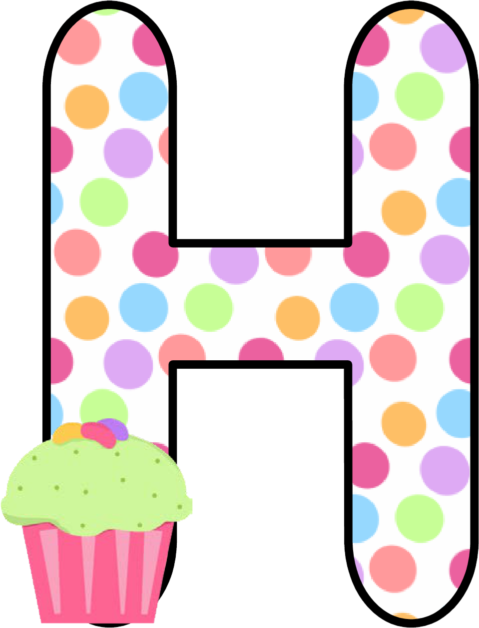 Ch B *✿* Alfabeto Cupcake De Kid Sparkz - Cupcake Letter B (1037x1356)