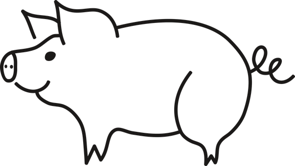 Pig, Piglet, No Background, Animal - Schwein Clipart Schwarz Weiß (603x340)