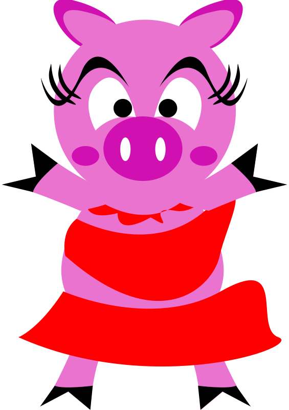 Pig In A Dress Clipart (565x800)