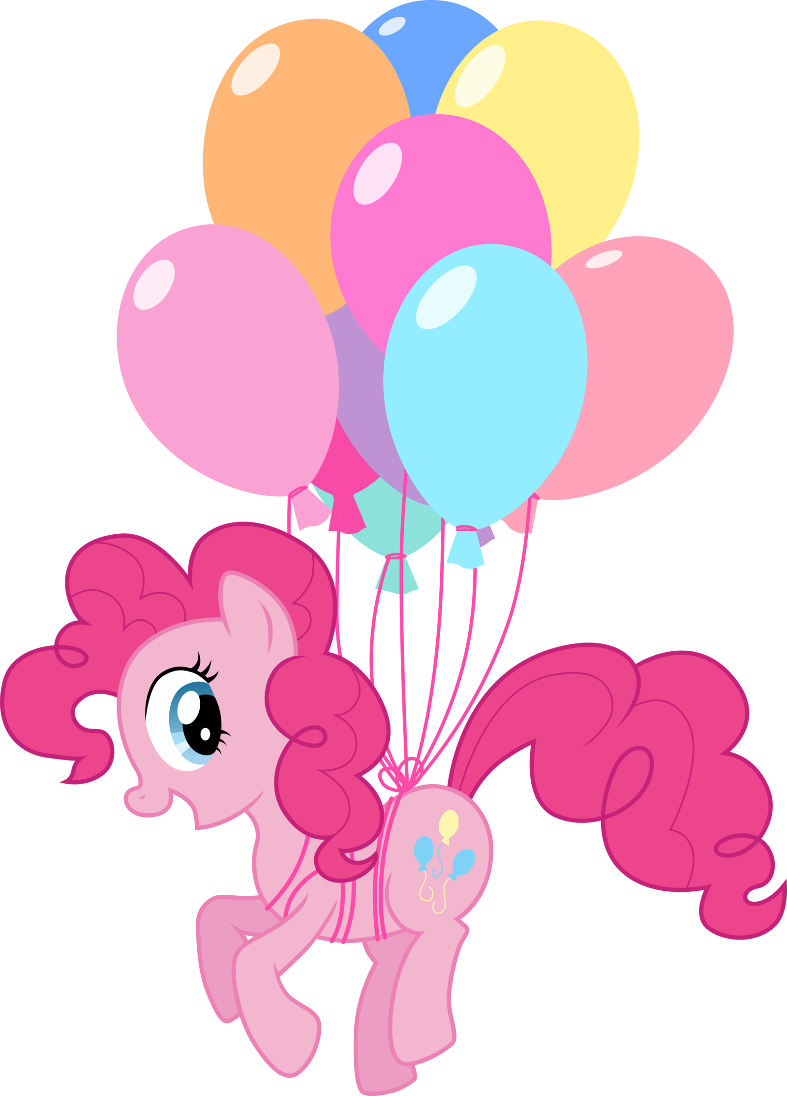 My Little Pony Clipart Party - My Little Pony With Balloons (1600x2228)