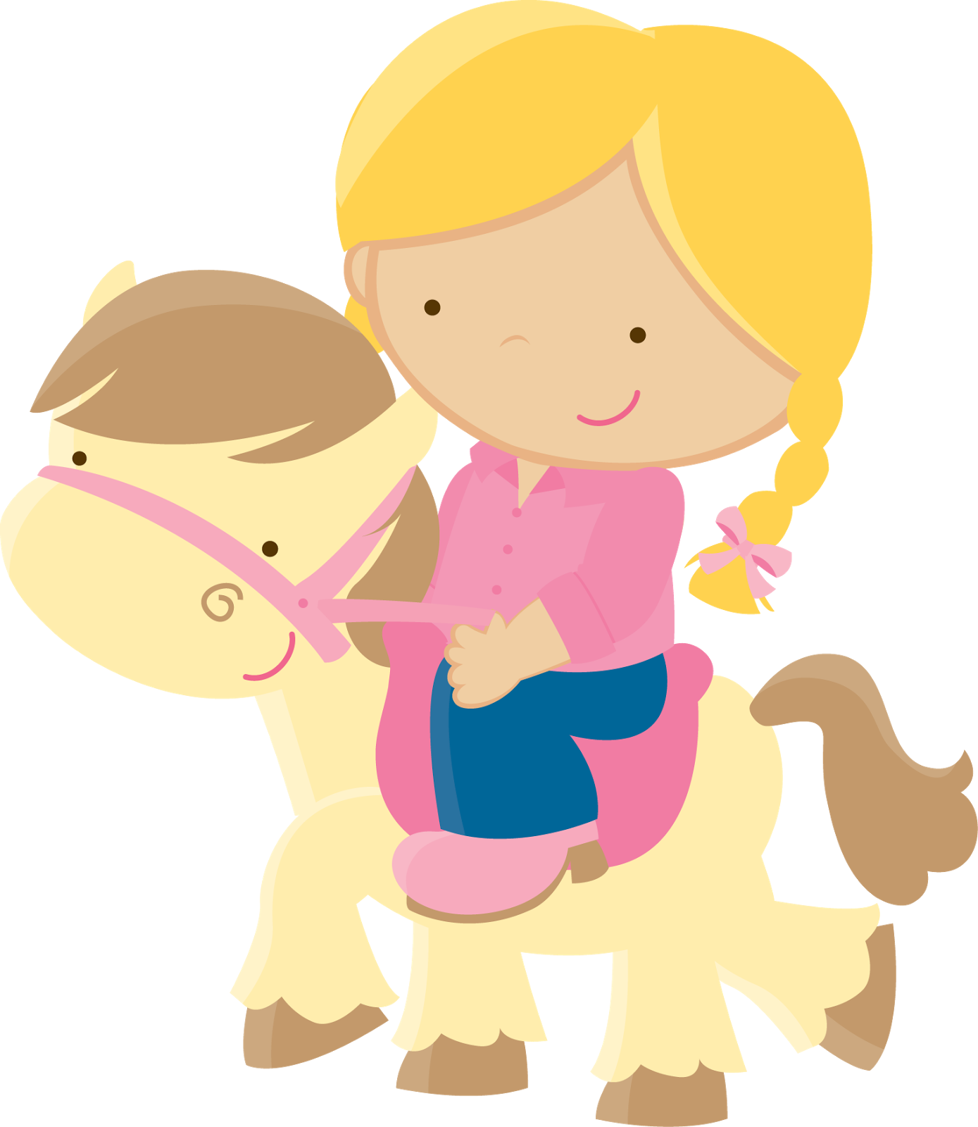 Cowboy And Pony In A Party Clipart - Drawing (1389x1600)