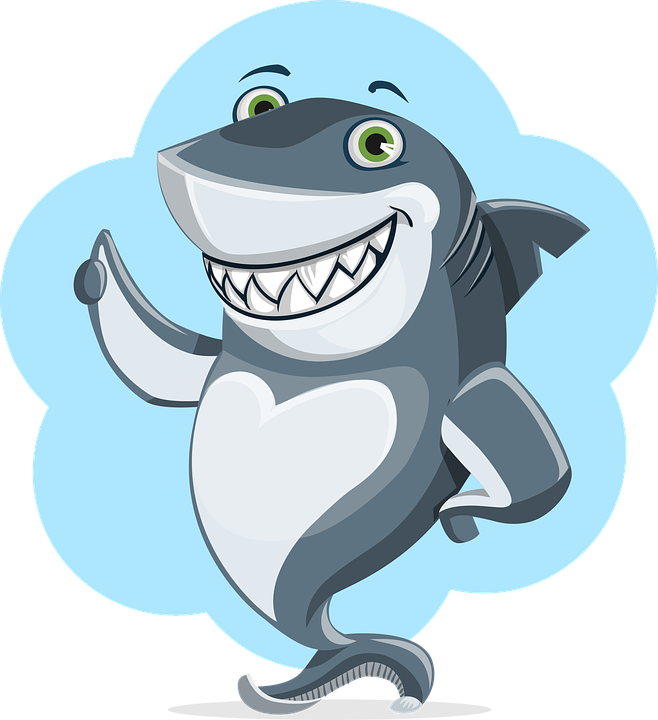Beluga Whale Cartoon 25, - Shark With Thumbs Up (658x720)