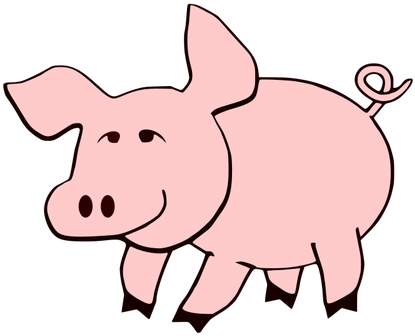Animal Mammal Pig Pink Pig Pig Pig Pig Pig - Pig To Color (500x416)