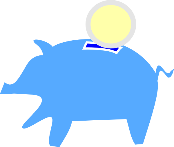 Piggy Bank Eating Clip Art At Clker - Clip Art (600x507)