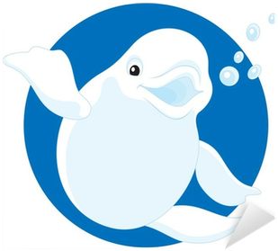 Vinilo Pixerstick Blanco Polar Ballena Beluga • Pixers® - Cartoon (400x400)