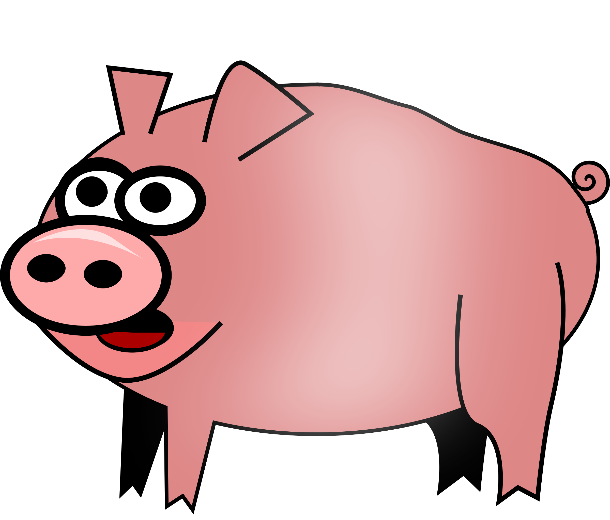 Domestic Pig Cartoon Clip Art - Domestic Pig Cartoon Clip Art (2400x2048)
